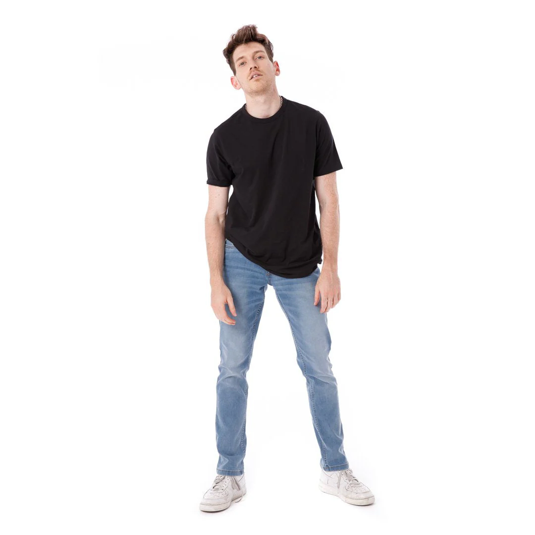 Organic Crew Neck T-Shirt 3 Pack / Black - Image 3