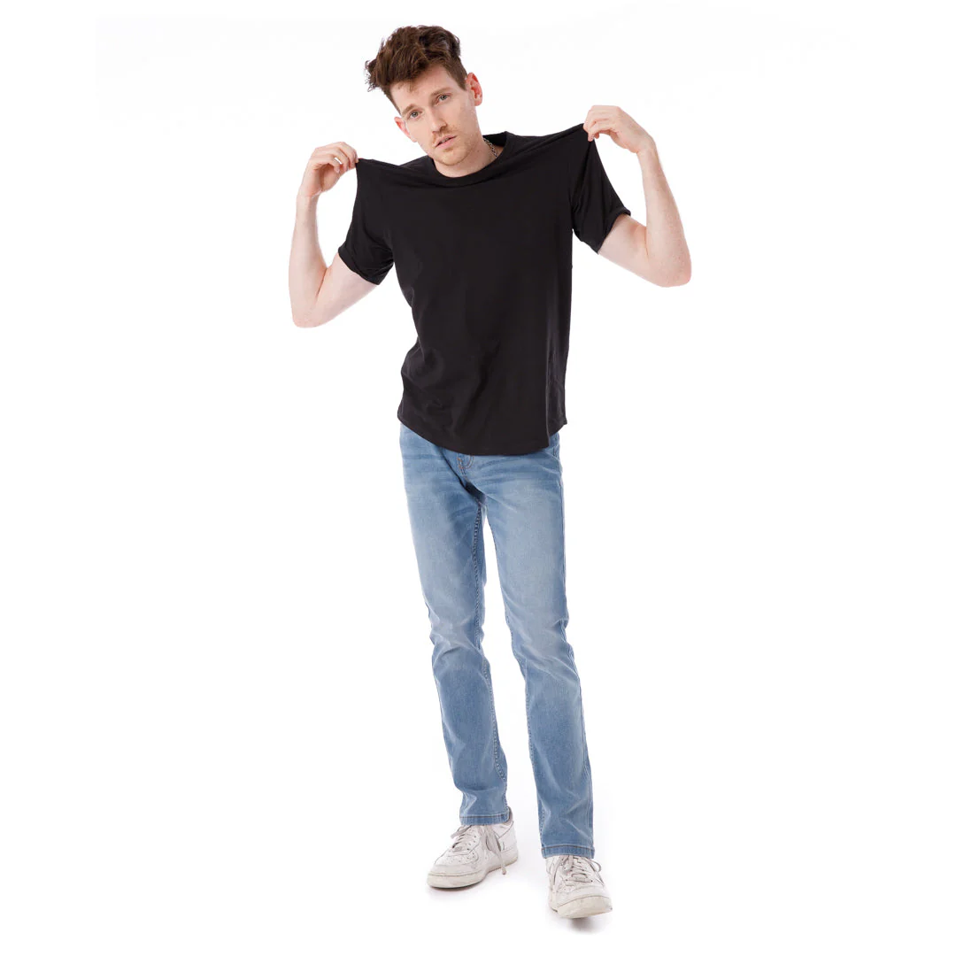 Organic Crew Neck T-Shirt 3 Pack / Black - Image 4