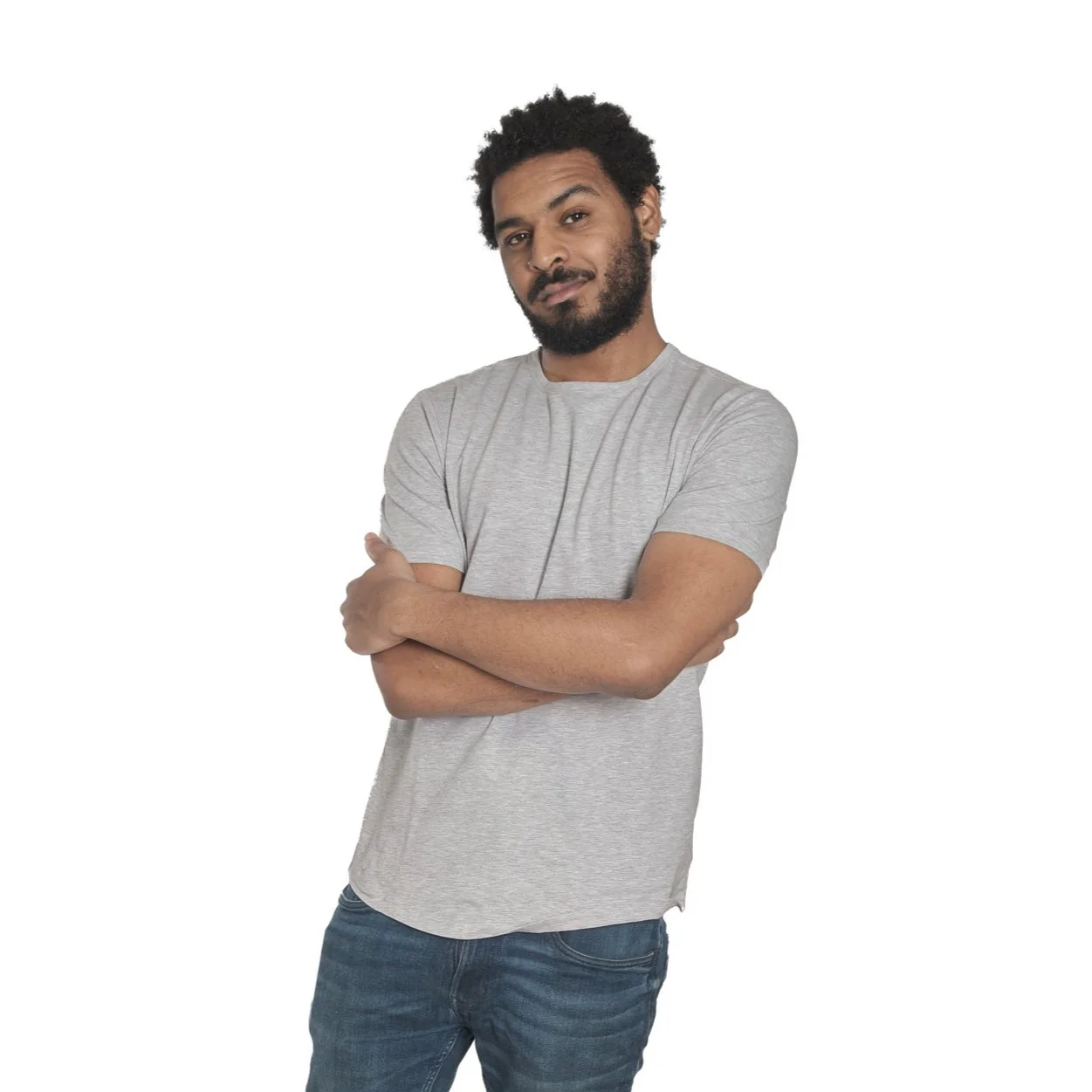 Organic Crew Neck T-Shirt 3 Pack / Heather Grey - Image 5