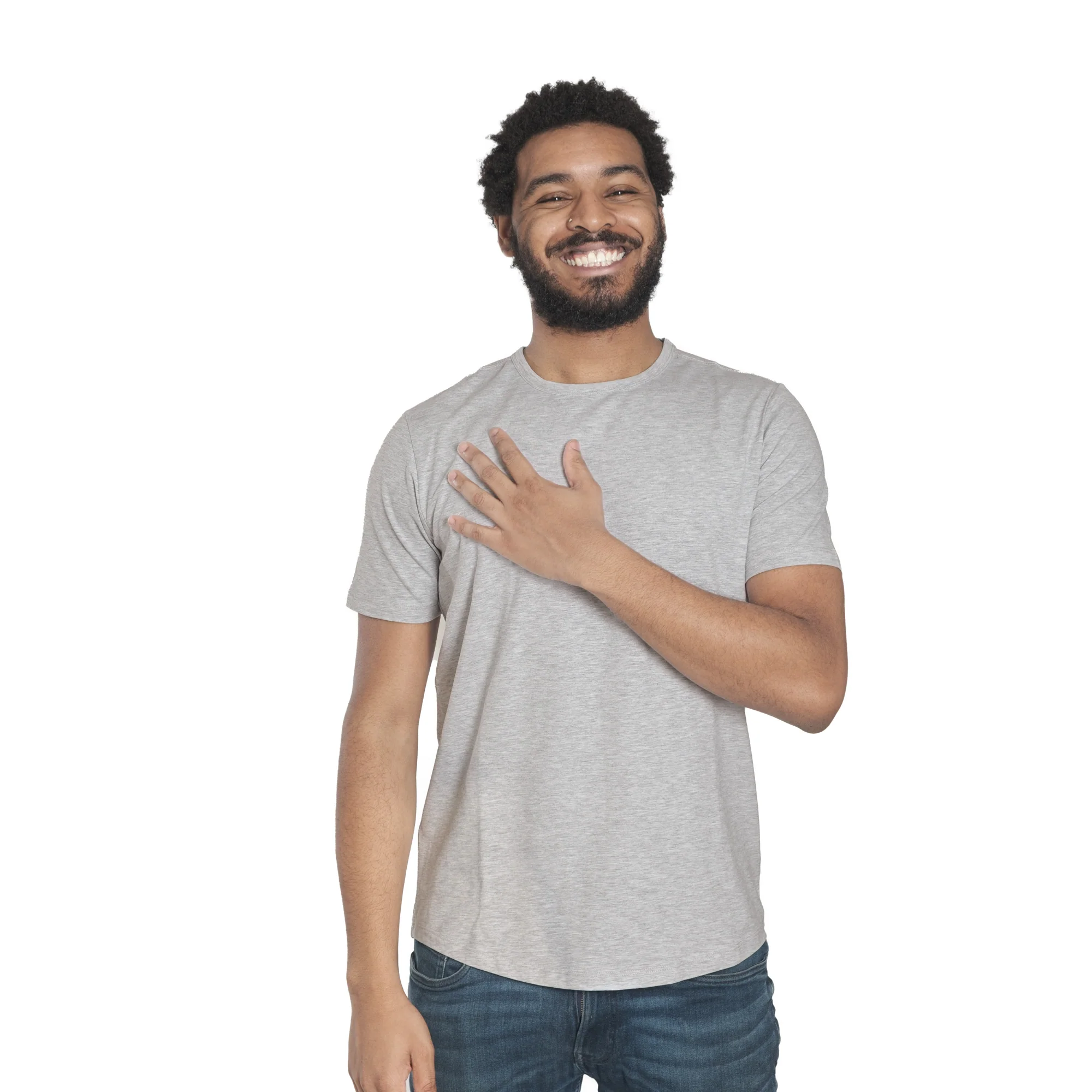 Organic Crew Neck T-Shirt 3 Pack / Heather Grey - Image 6