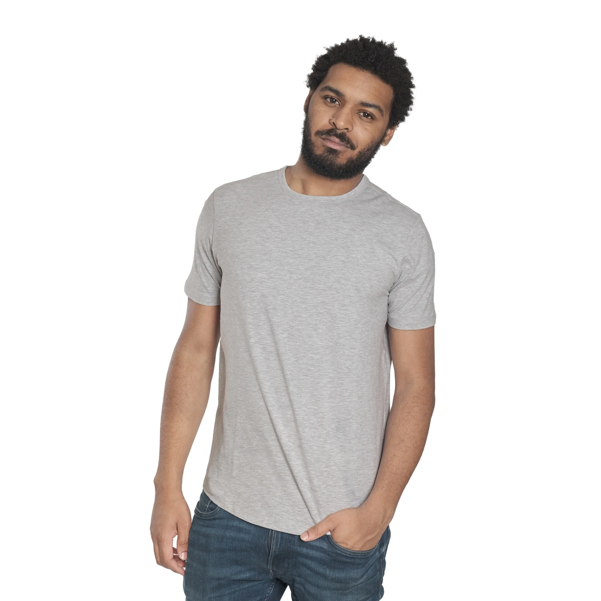 Organic Crew Neck T-Shirt 6 Pack / Heather Grey - Image 2