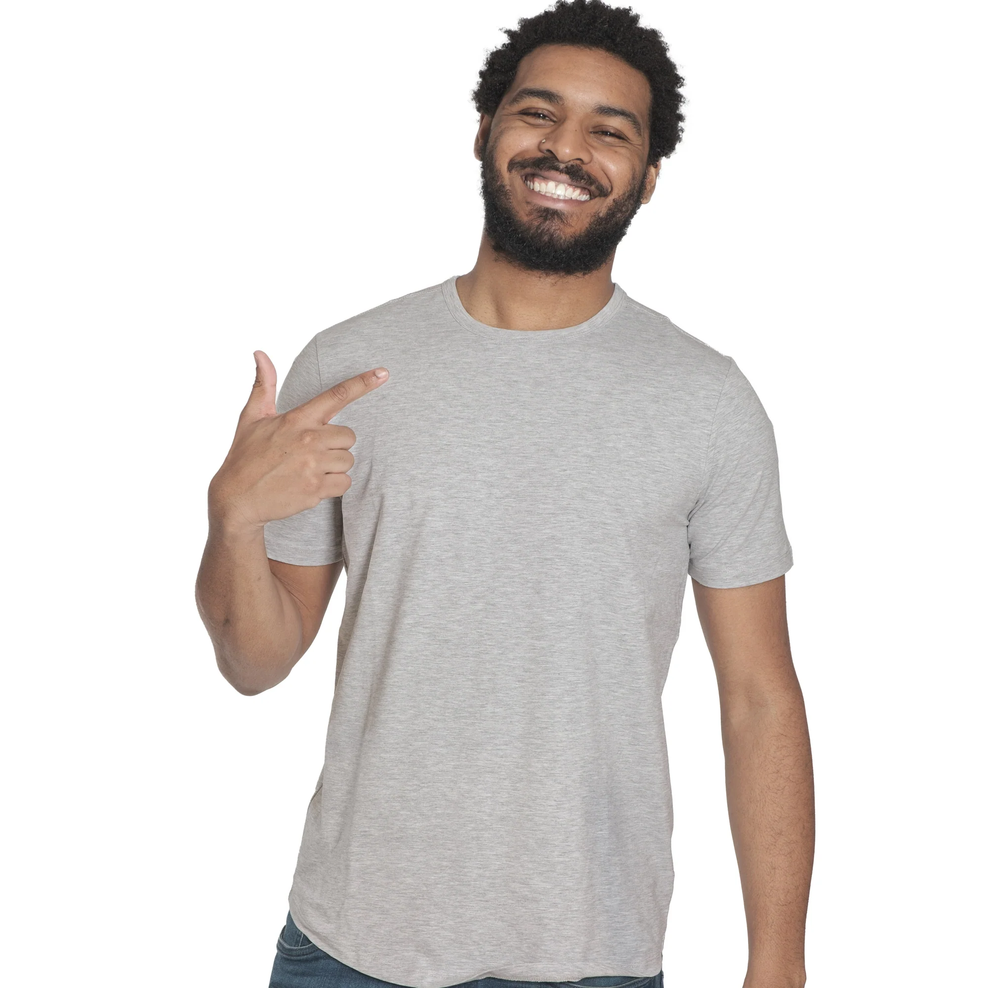 Organic Crew Neck T-Shirt 6 Pack / Heather Grey - Image 3