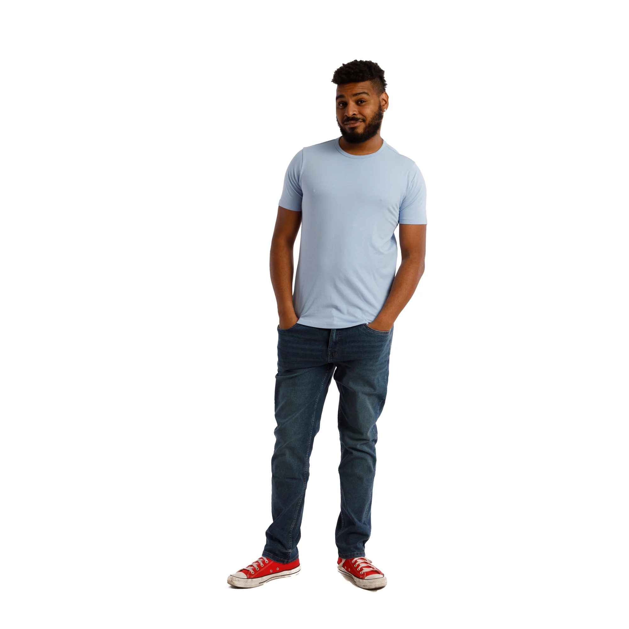 Organic Crew Neck T-Shirt 3 Pack / Light Blue - Image 3