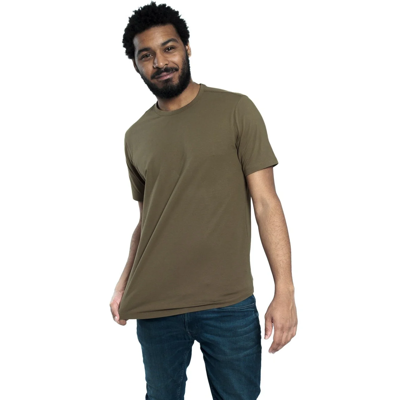 Organic Crew Neck T-Shirt 3 Pack / Military Olive - Image 4