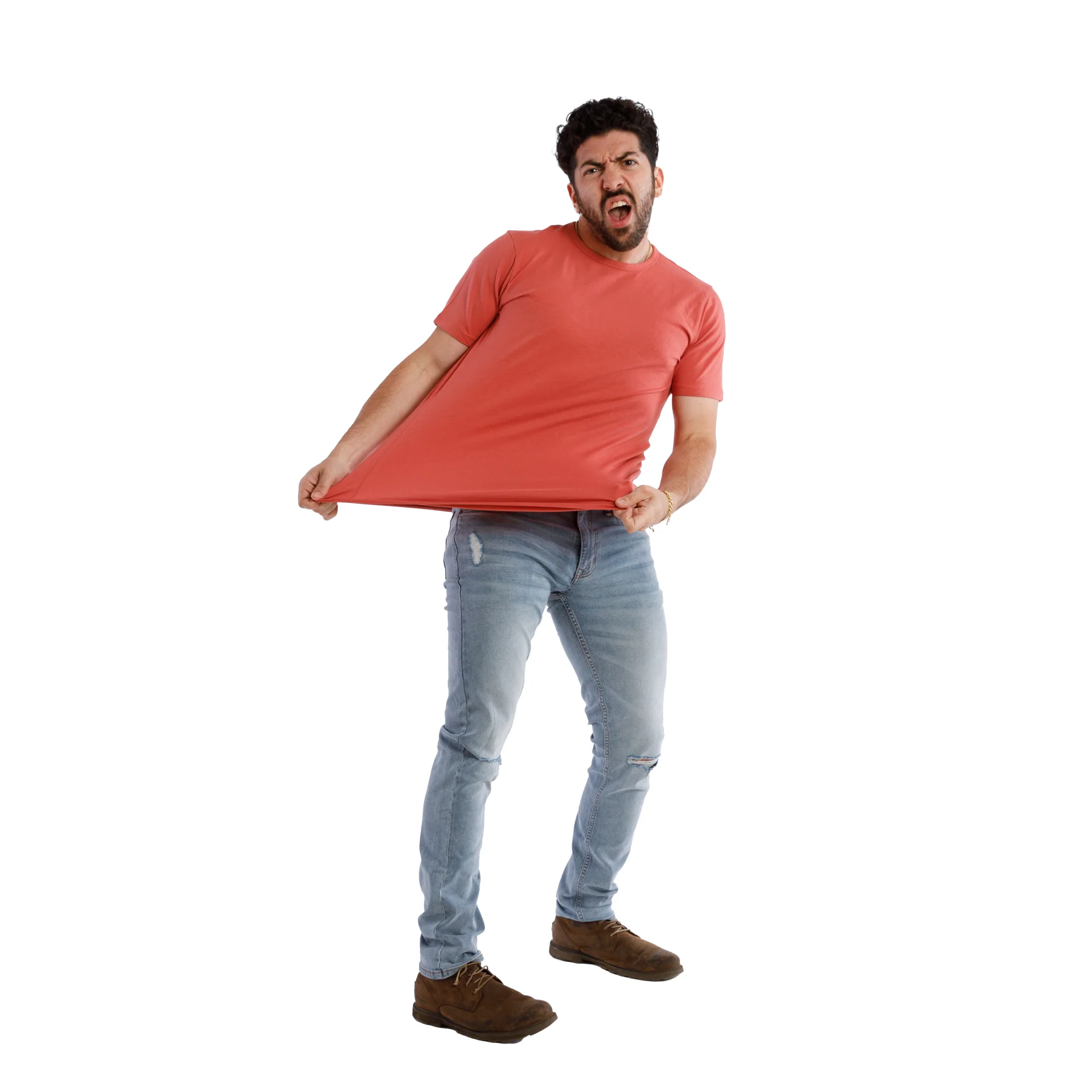 Organic Crew Neck T-Shirt 3 Pack / Nantucket Red - Image 4