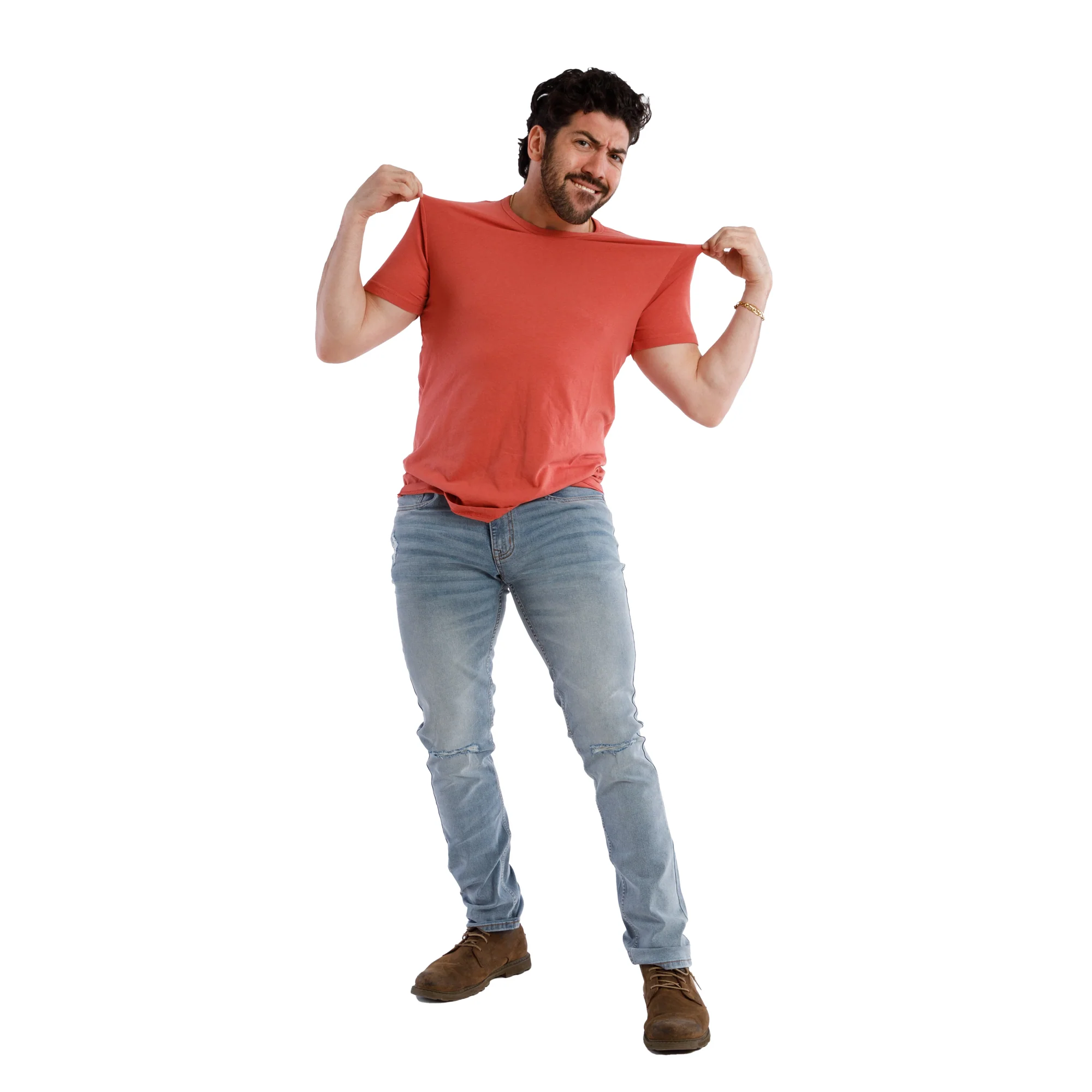 Organic Crew Neck T-Shirt / Nantucket Red - Image 5