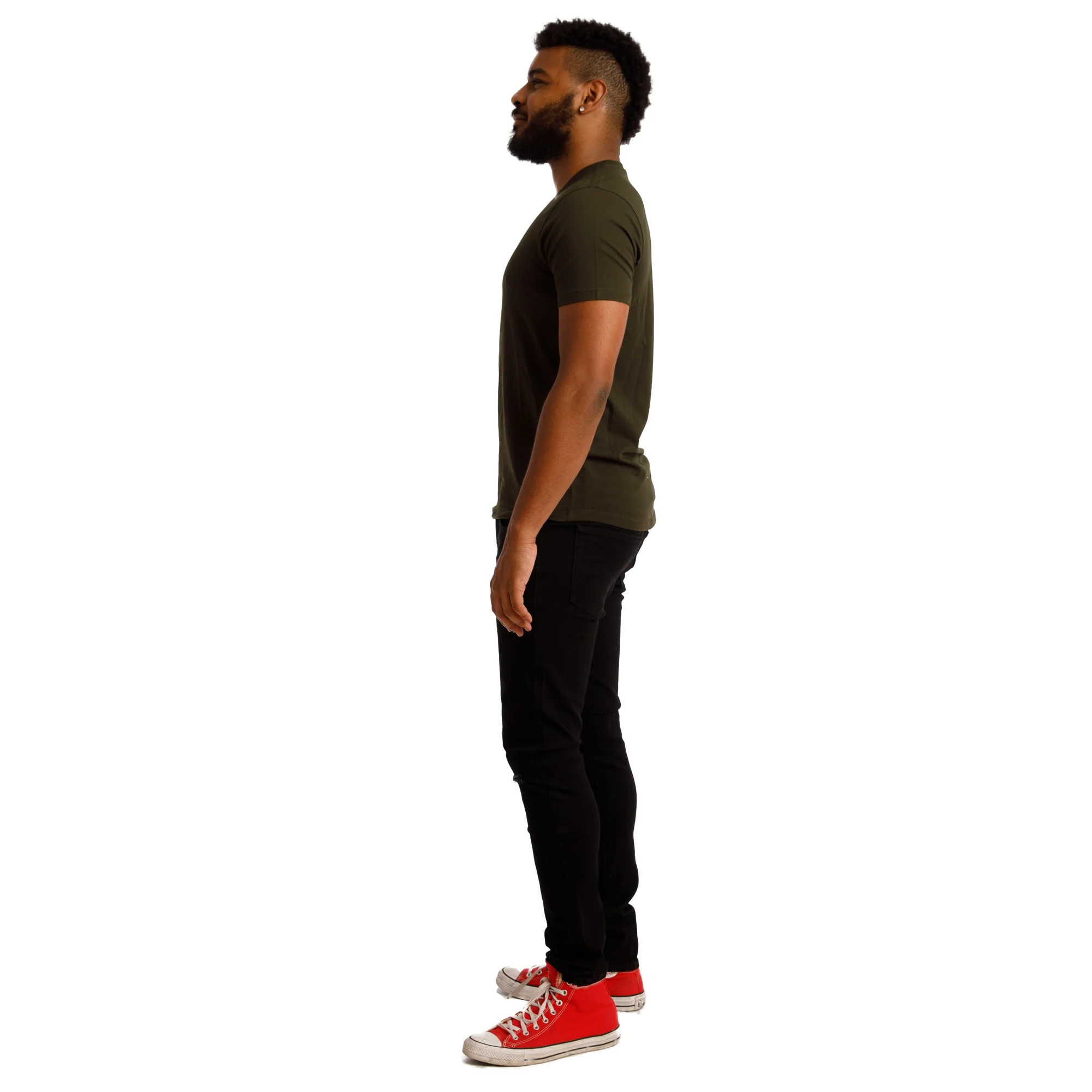 Organic Crew Neck T-Shirt 3 Pack / Olive - Image 4