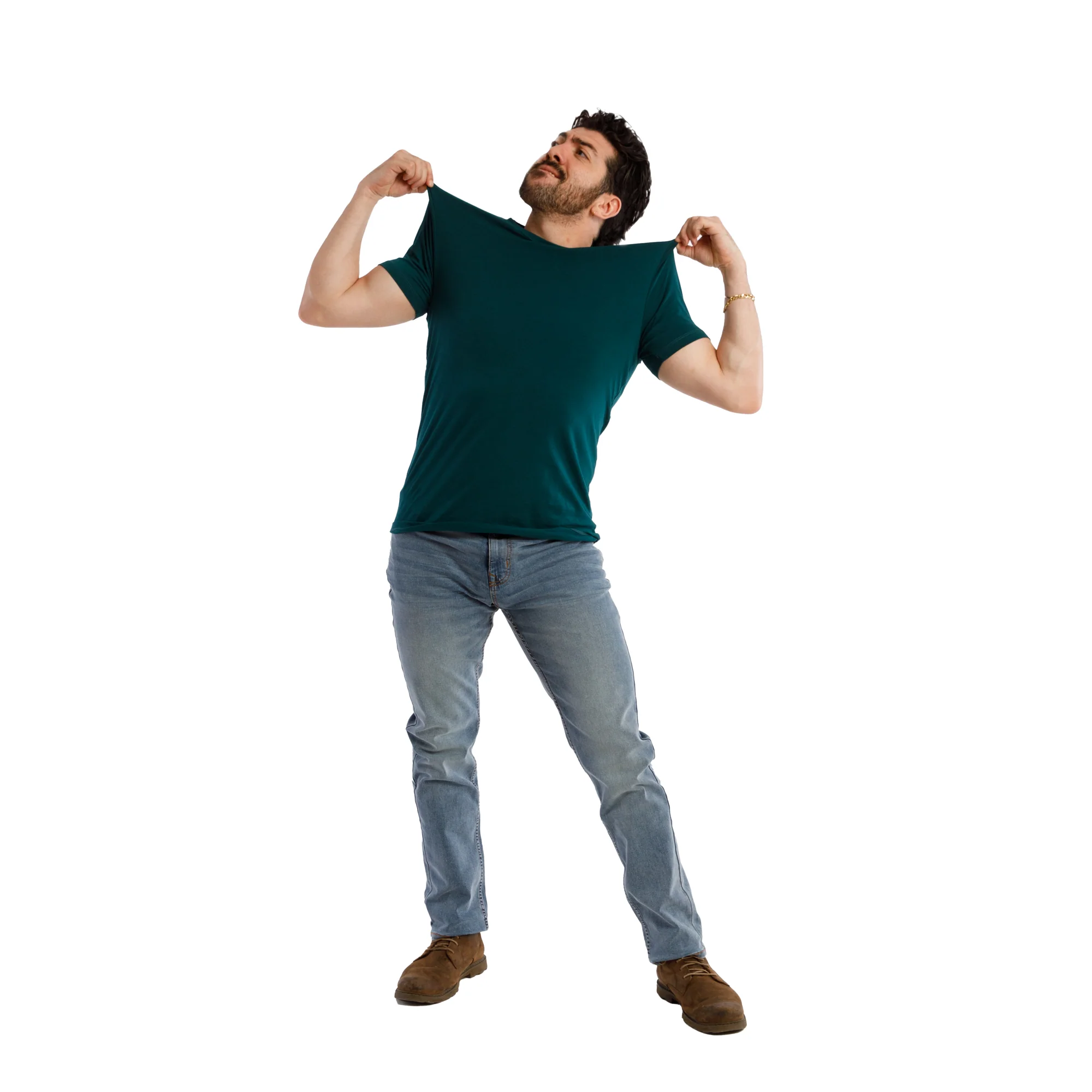 Organic Crew Neck T-Shirt / Teal - Image 5