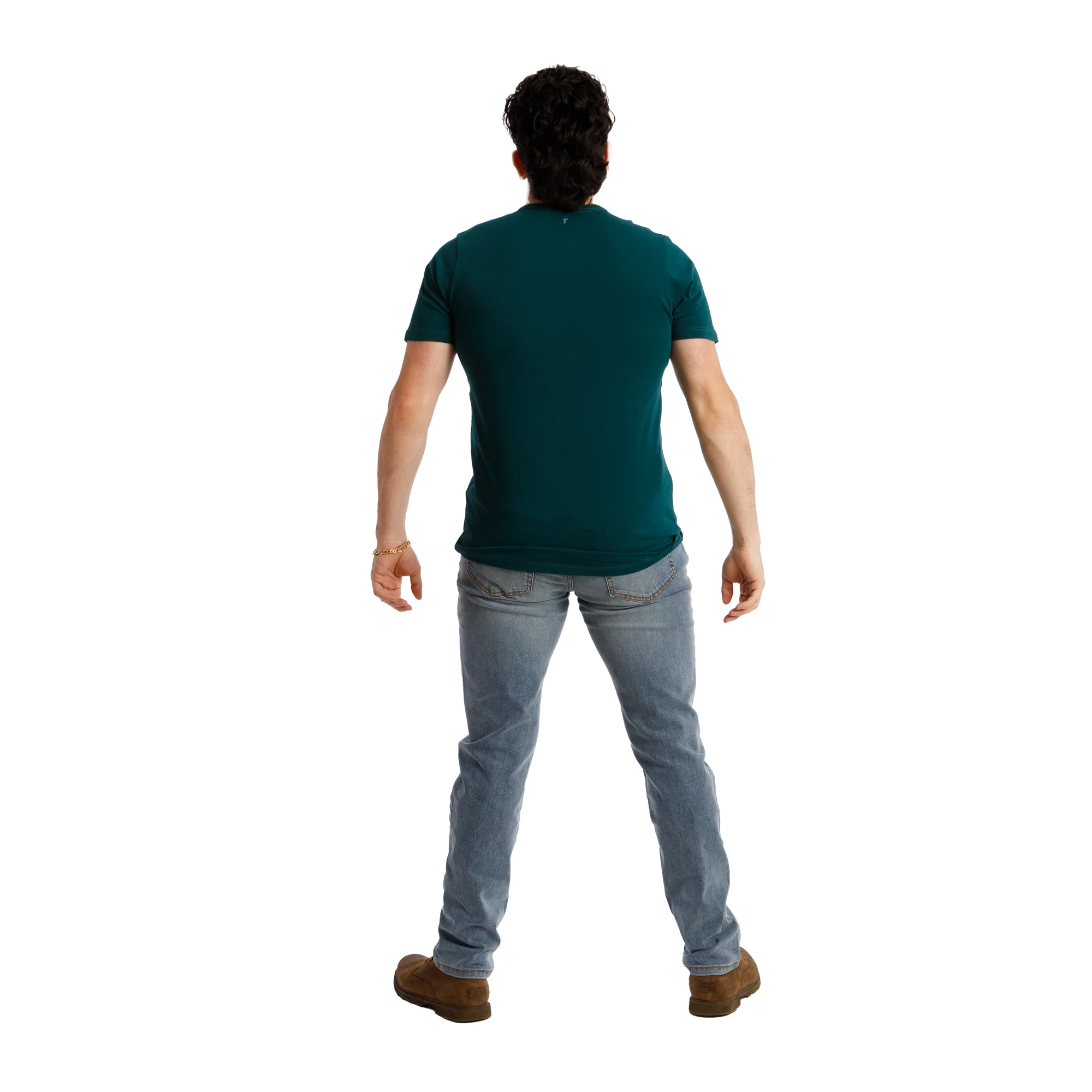 Organic Crew Neck T-Shirt / Teal - Image 6