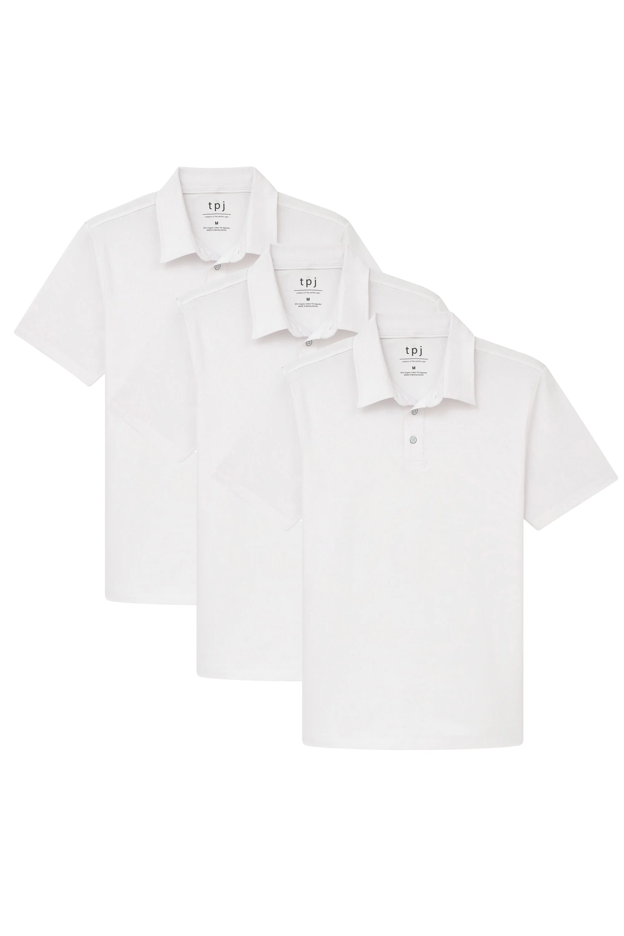 Organic Polo Shirt 3 Pack / White