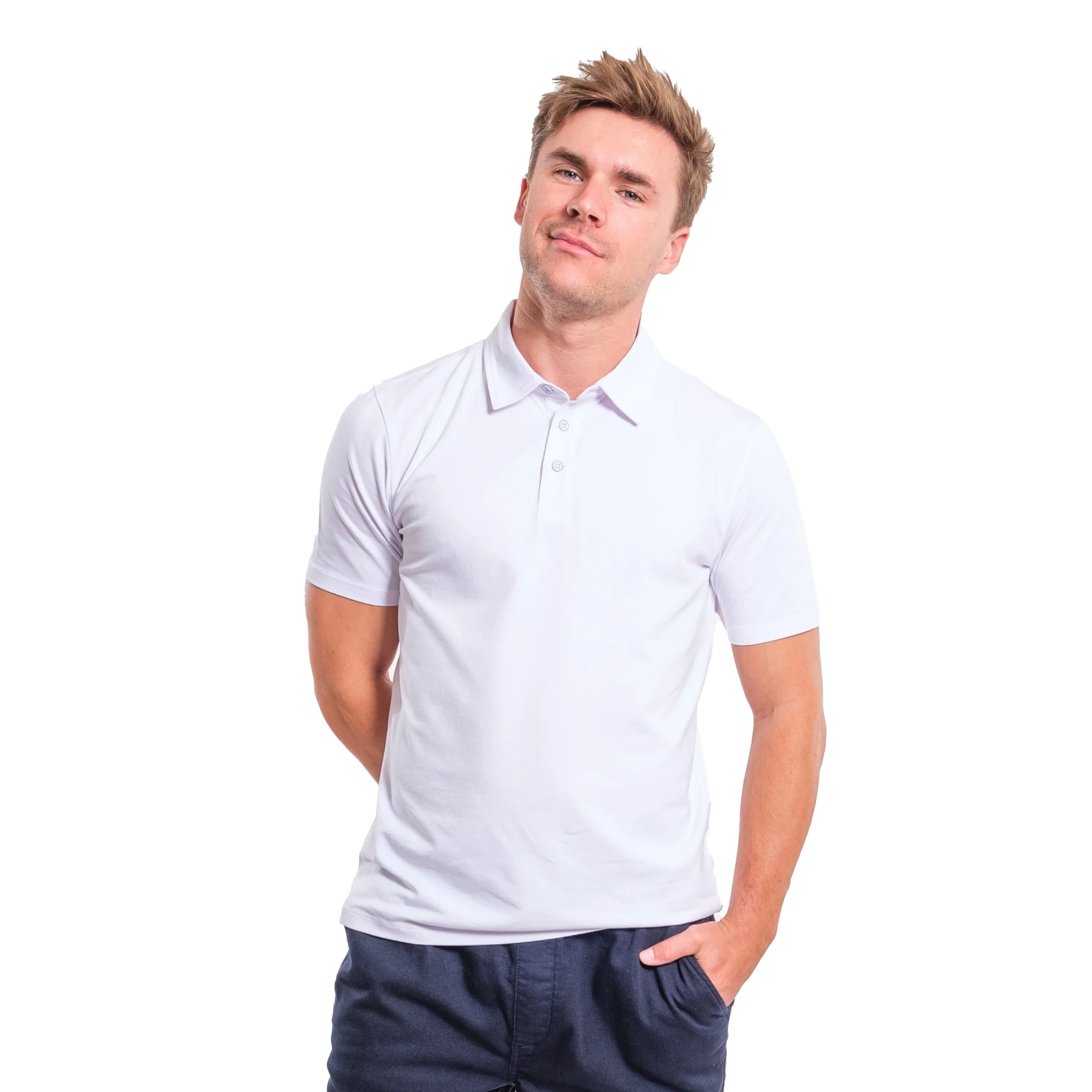 Organic Polo Shirt 3 Pack / White - Image 5