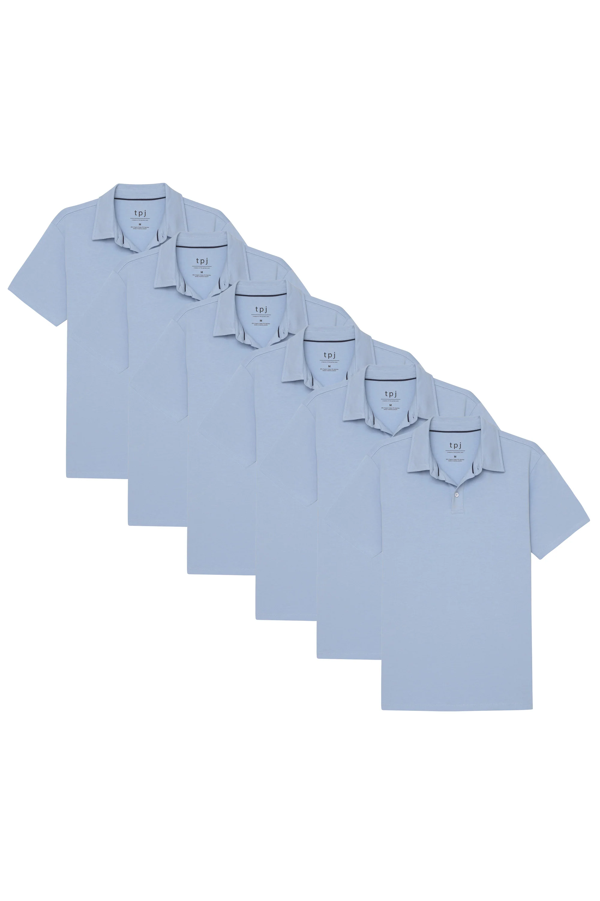 Organic Polo Shirt 6 Pack / Light Blue