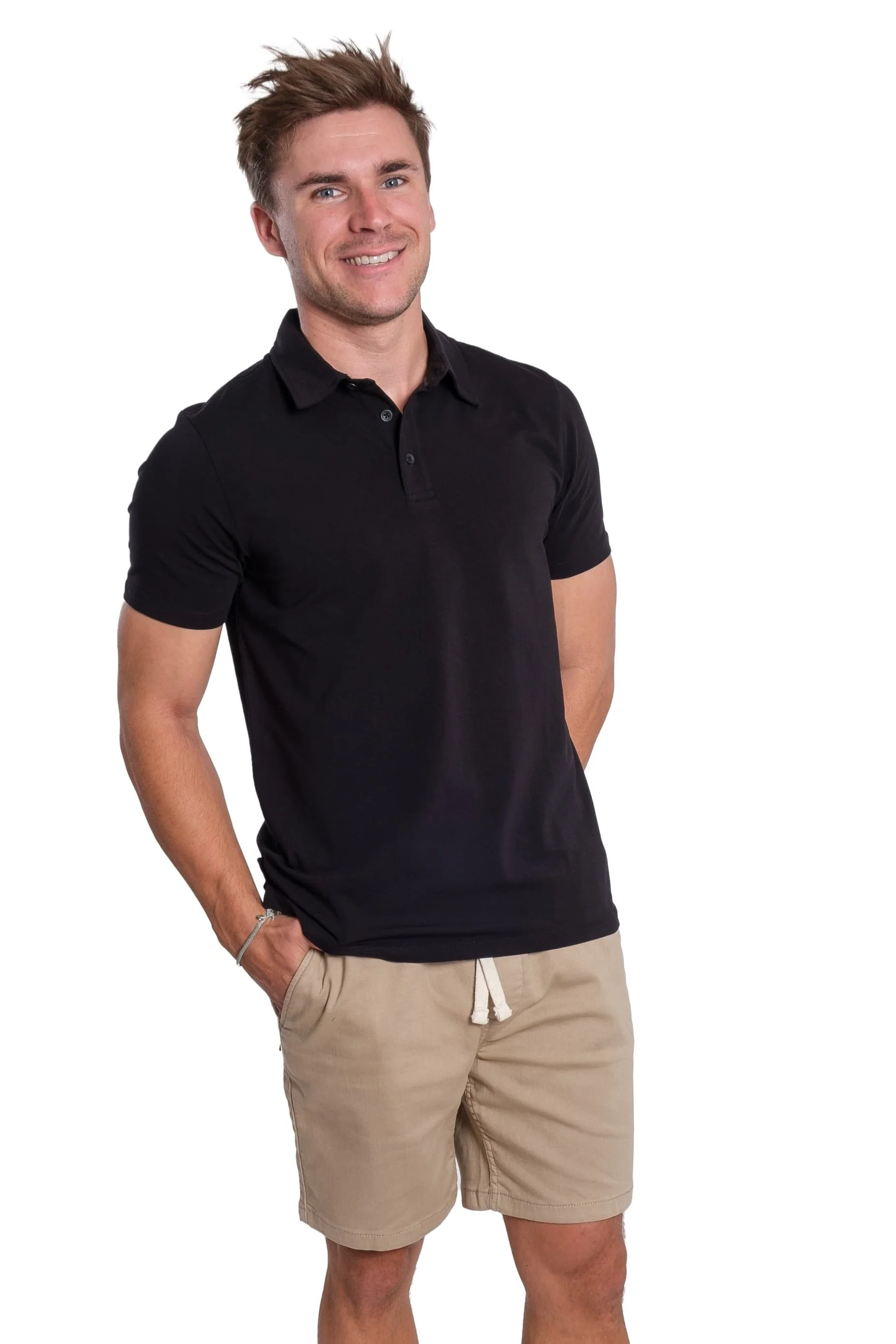 Organic Polo Shirt / Black - Image 4