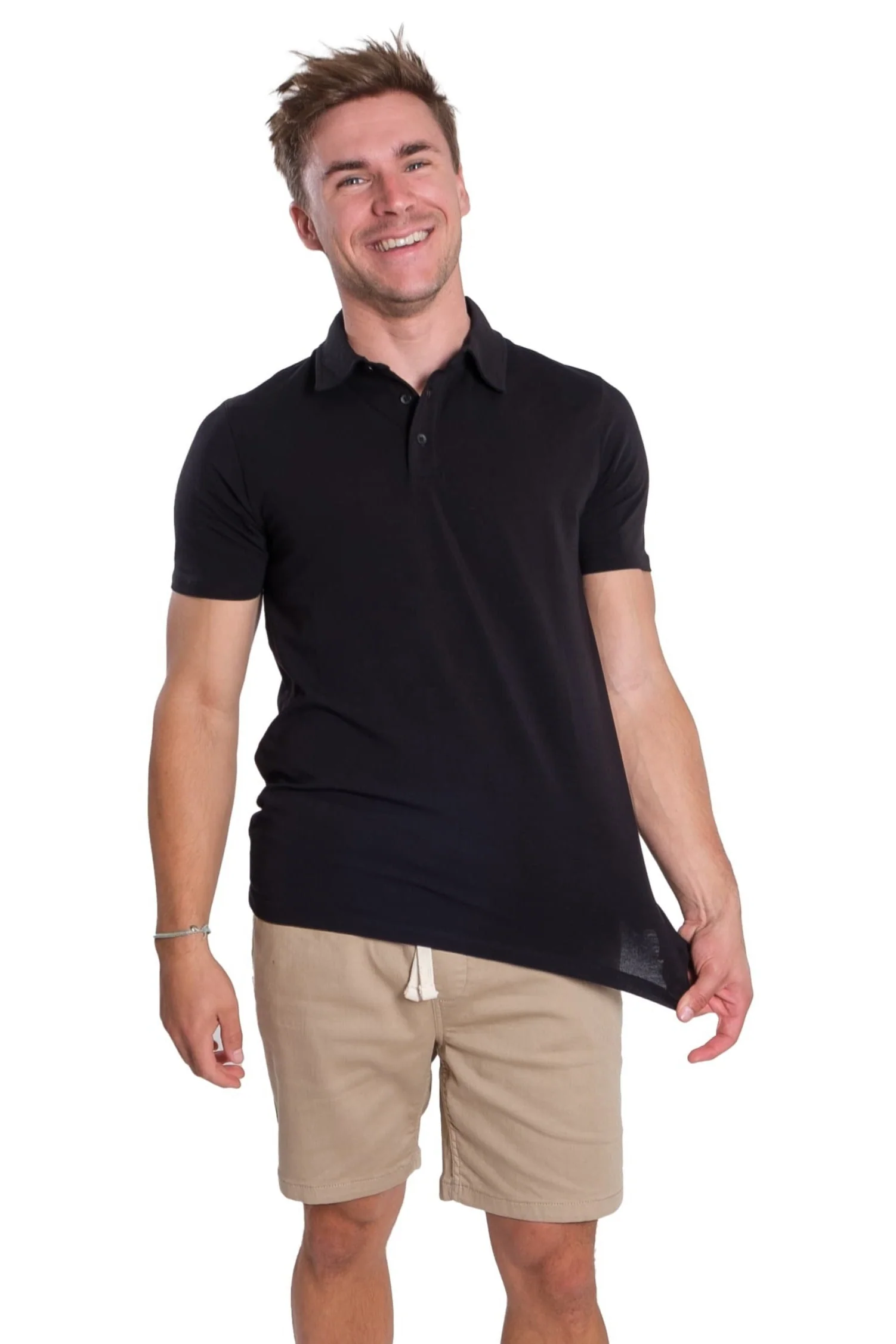 Organic Polo Shirt / Black - Image 5