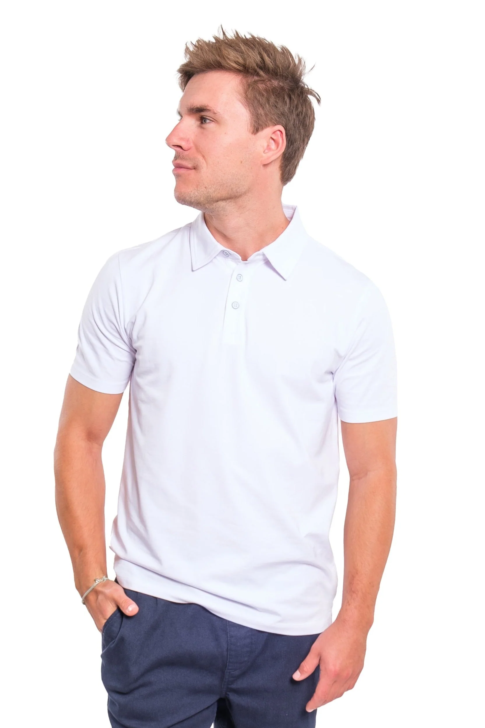 Organic Polo Shirt / White - Image 4