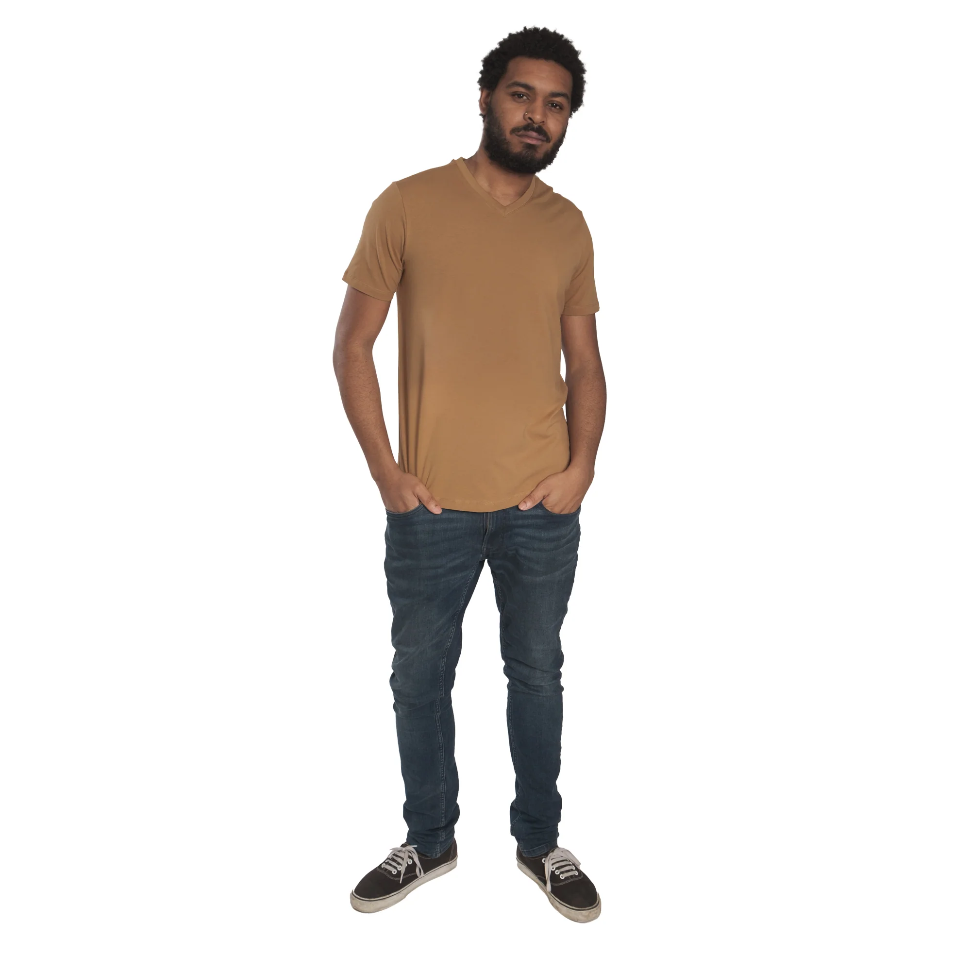 Organic V-Neck T-Shirt 3 Pack / Tobacco - Image 5