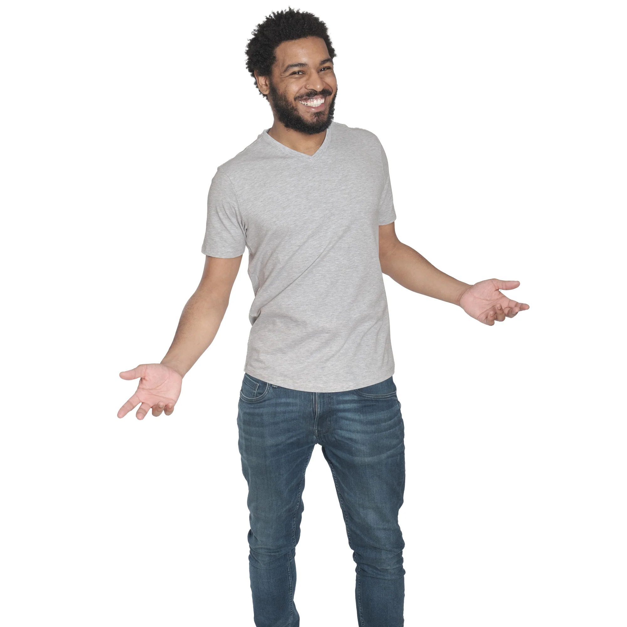 Organic V-Neck T-Shirt 6 Pack / Heather Grey - Image 3