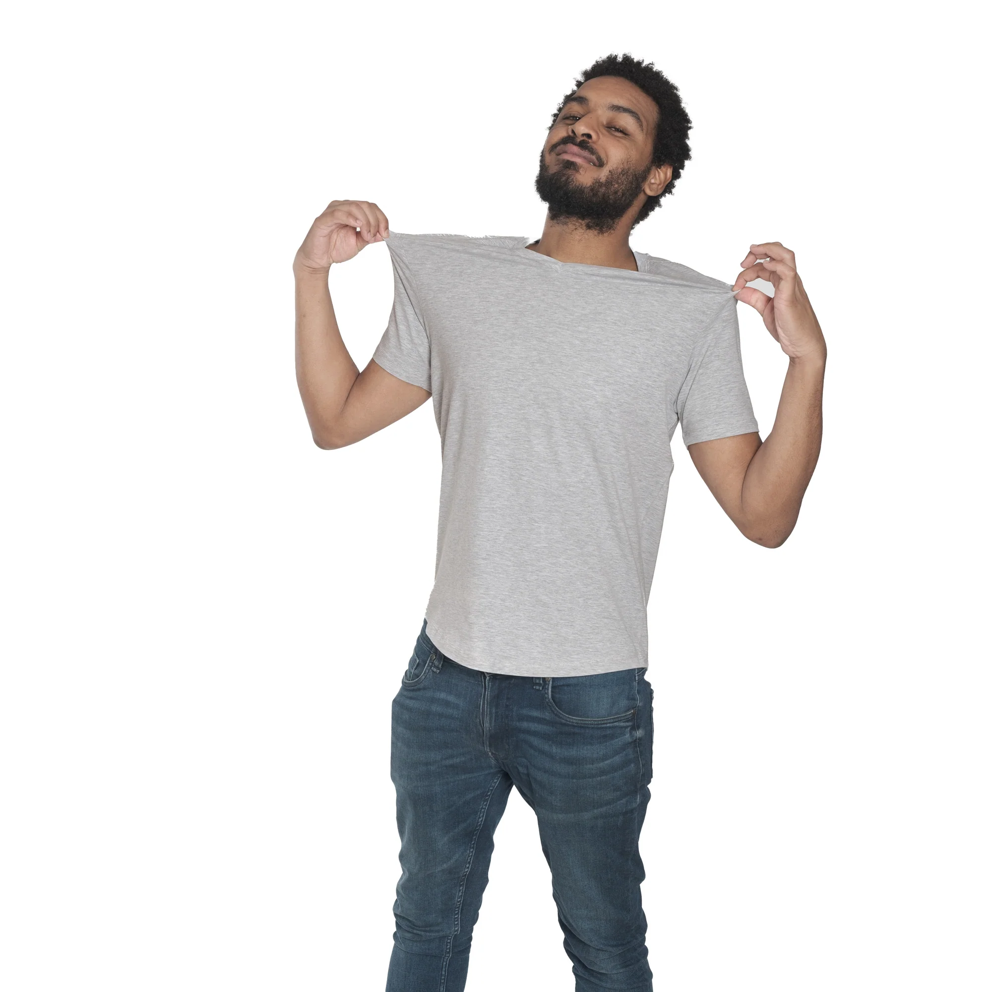 Organic V-Neck T-Shirt 6 Pack / Heather Grey - Image 4