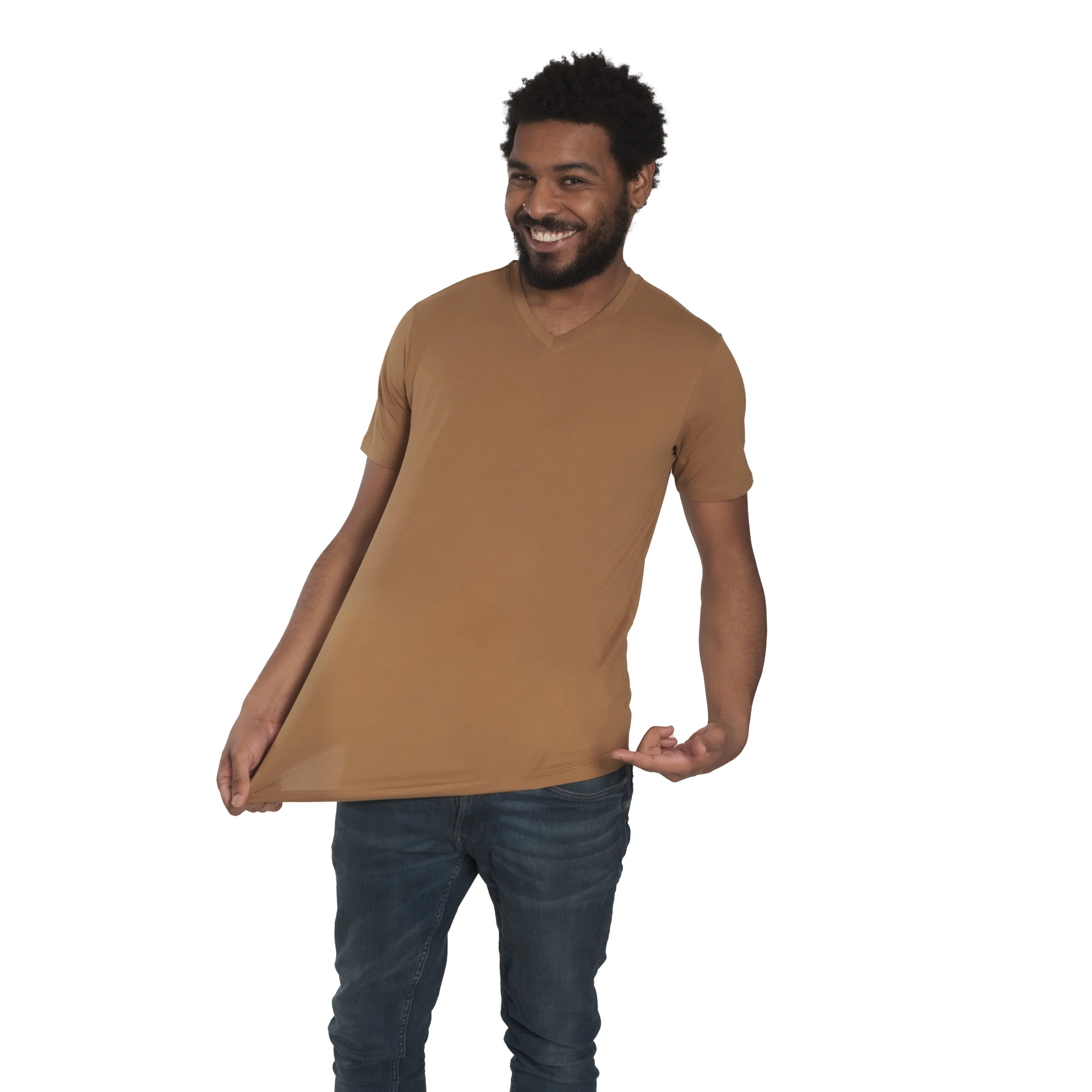 Organic V-Neck T-Shirt 6 Pack / Tobacco - Image 3