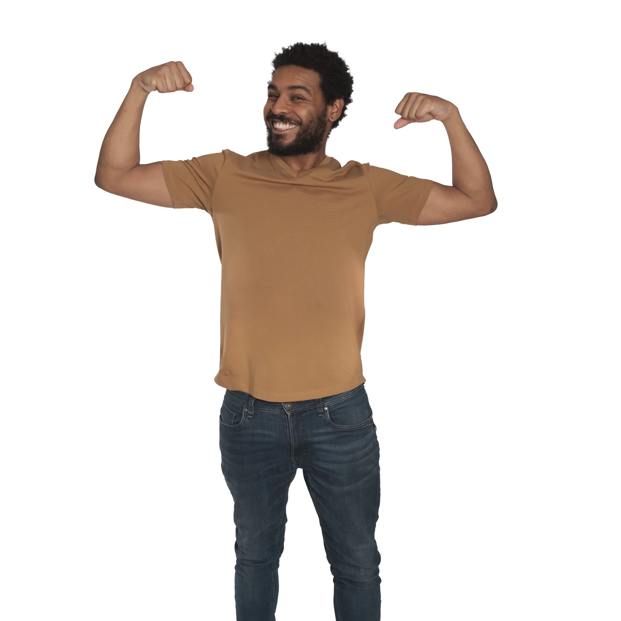 Organic V-Neck T-Shirt 6 Pack / Tobacco - Image 4