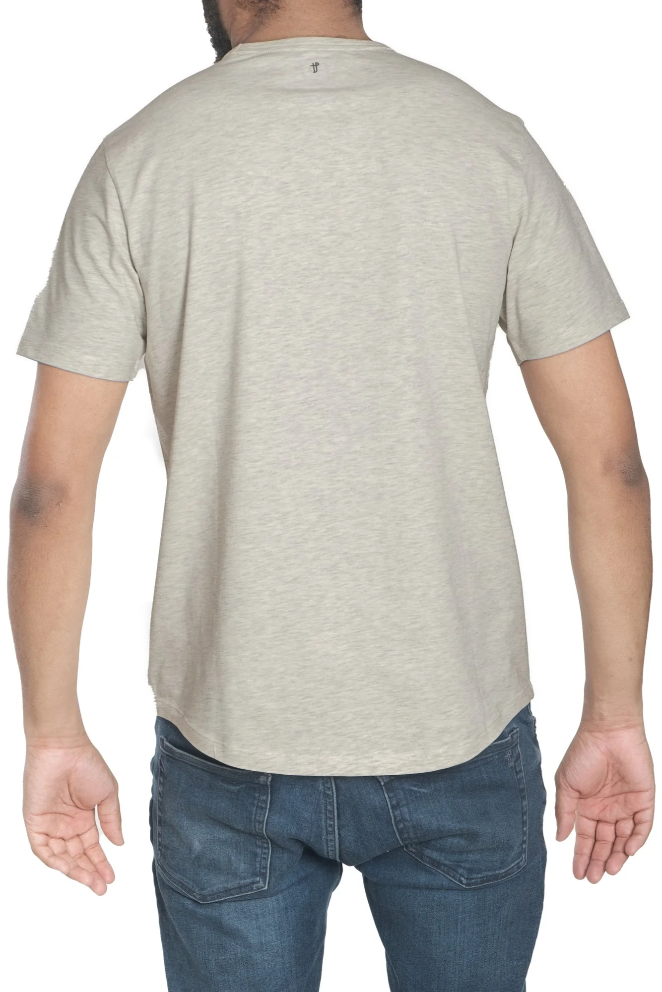 Organic V-Neck T-Shirt / Oatmeal Heather - Image 3