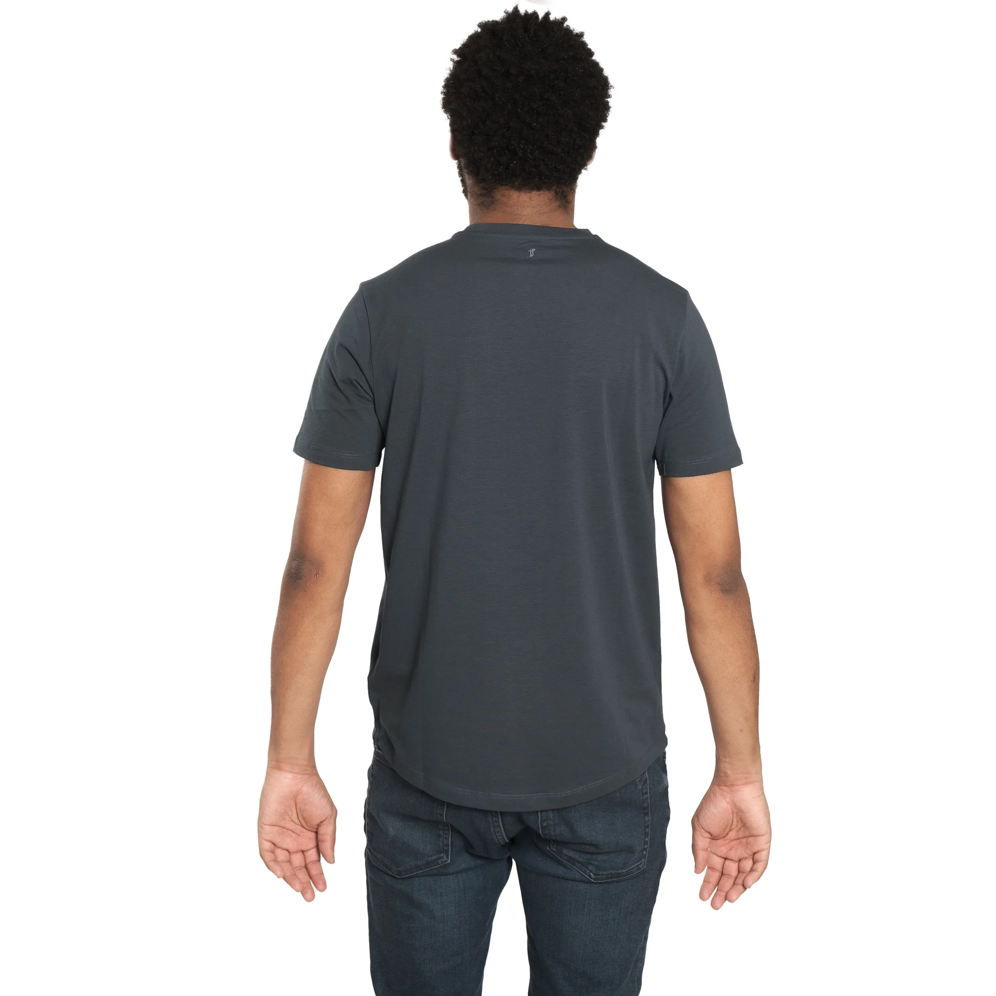 Organic V-Neck T-Shirt / Steel - Image 4