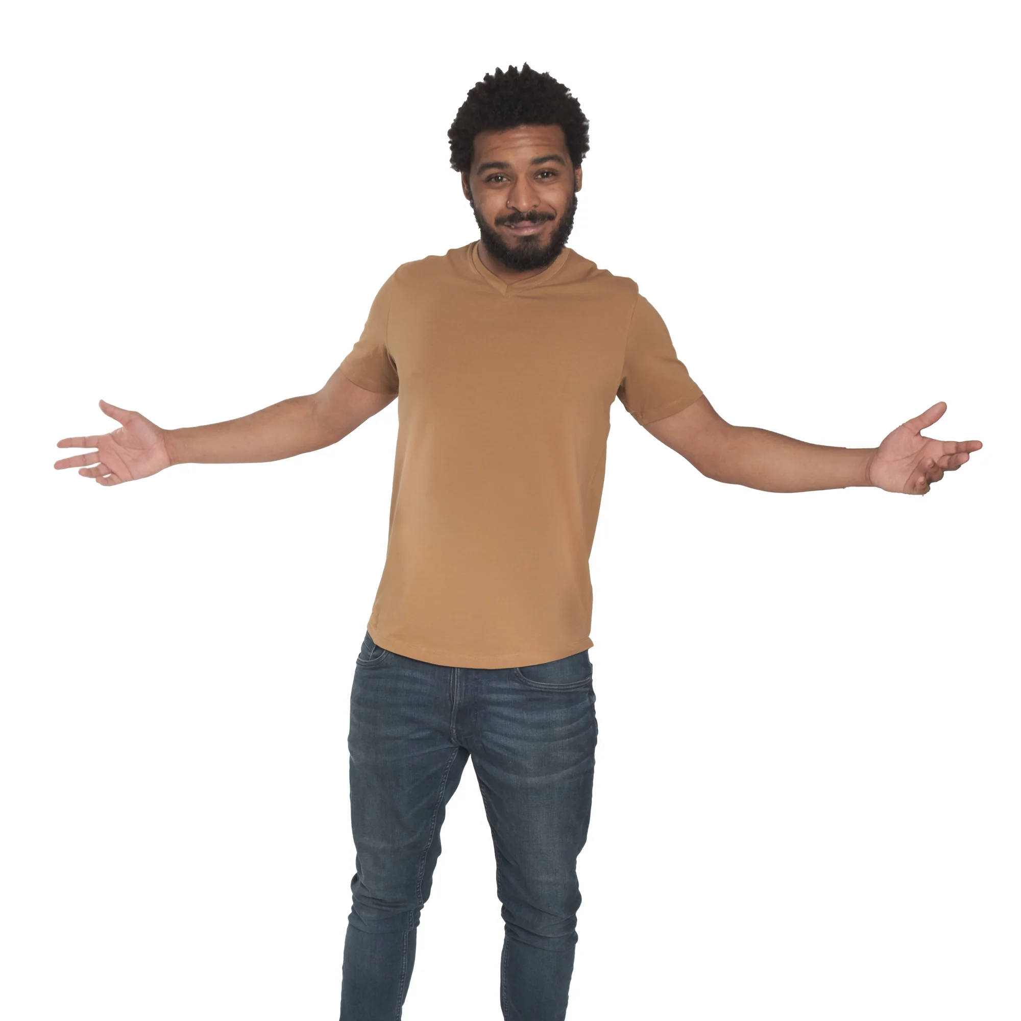 Organic V-Neck T-Shirt / Tobacco - Image 4