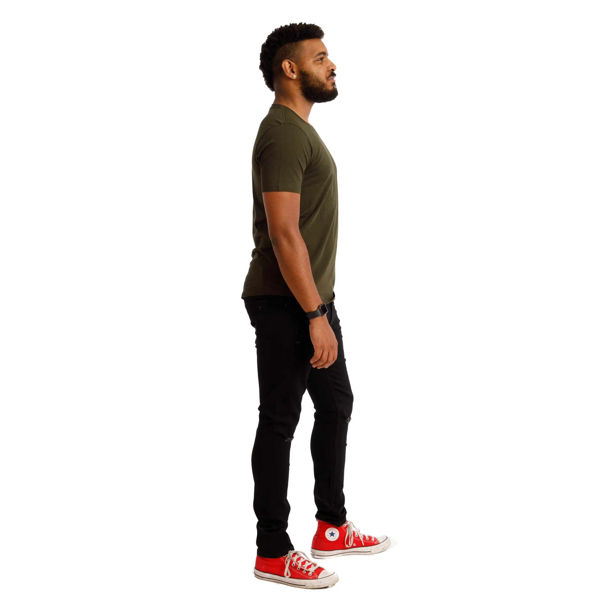 Organic V-Neck T-Shirt 6 Pack / Olive - Image 5