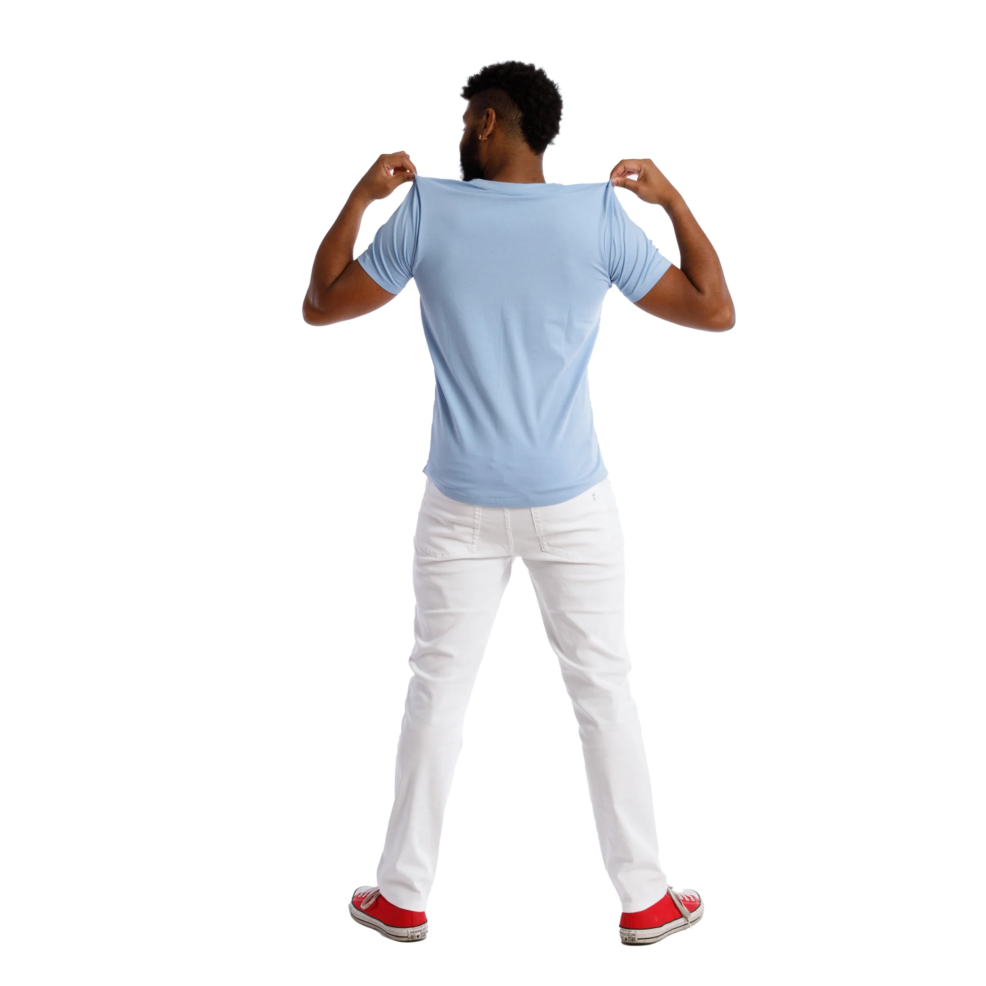Organic V-Neck T-Shirt 3 Pack / Light Blue - Image 5