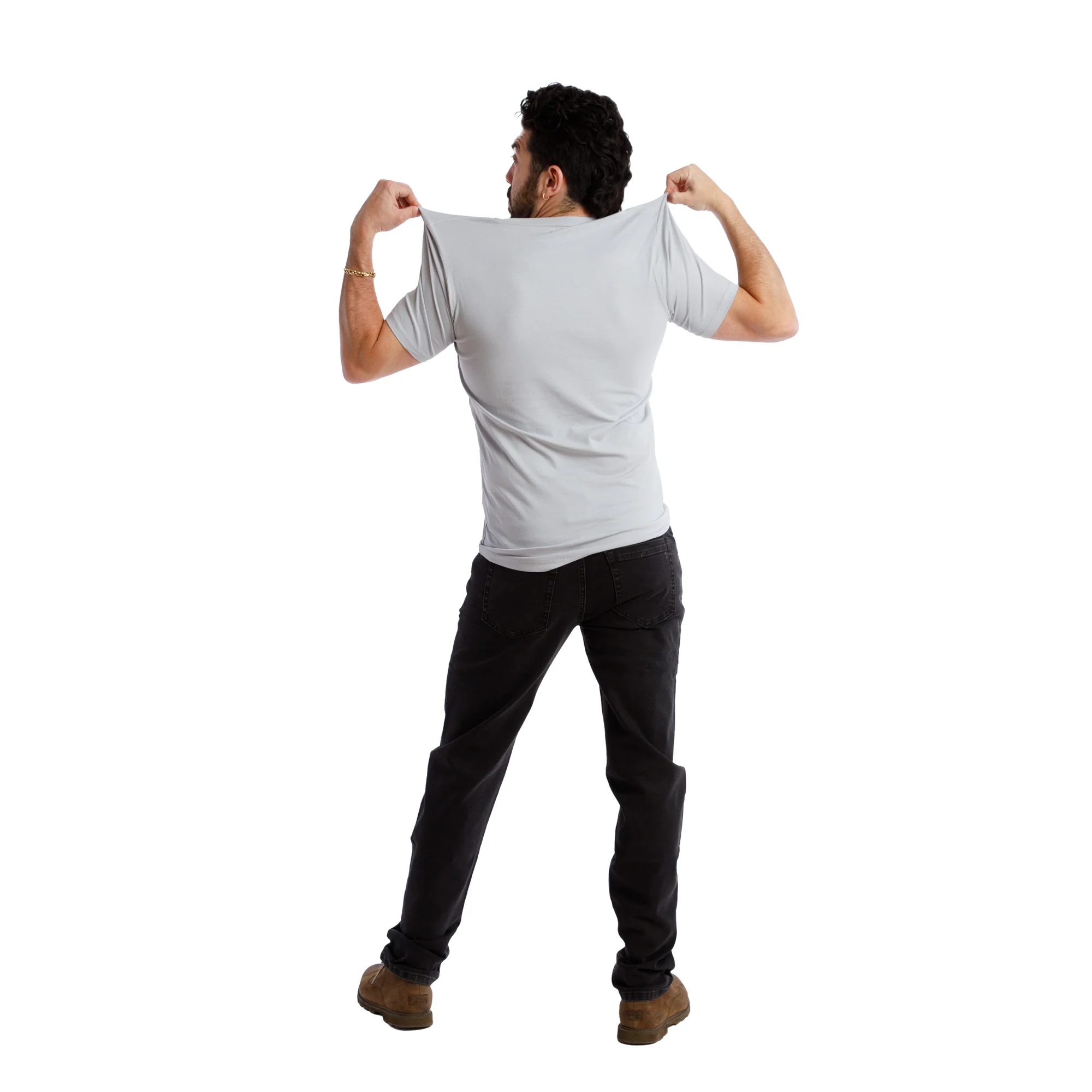 Organic V-Neck T-Shirt 3 Pack / Light Grey - Image 5