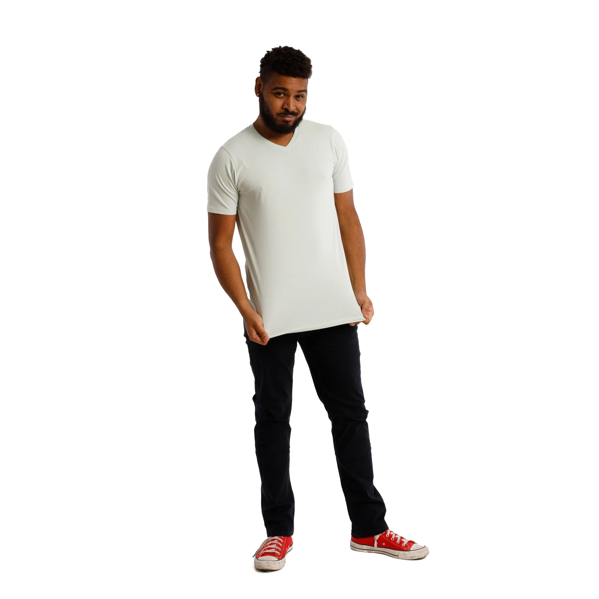 Organic V-Neck T-Shirt 6 Pack / Mint - Image 3