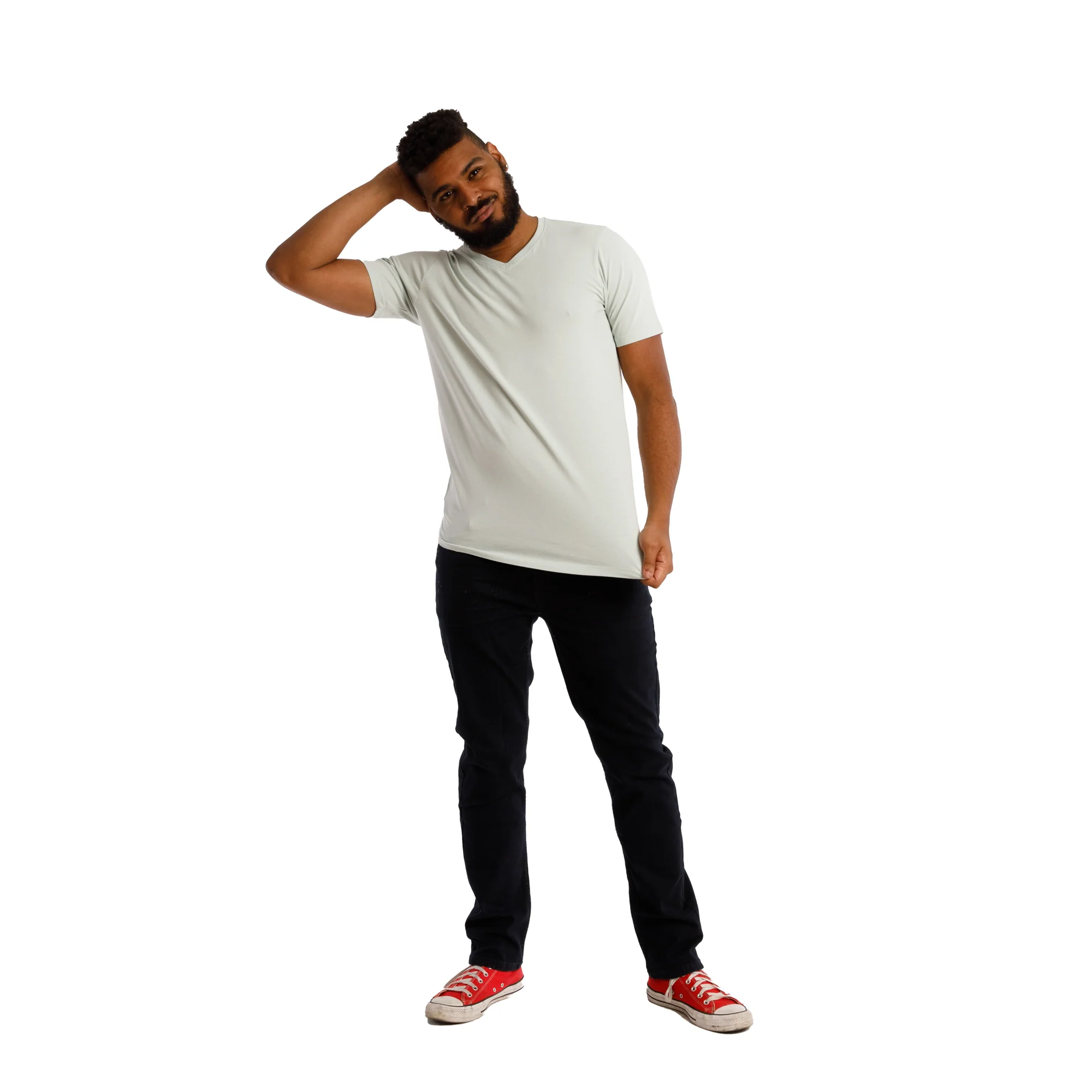 Organic V-Neck T-Shirt 6 Pack / Mint - Image 4