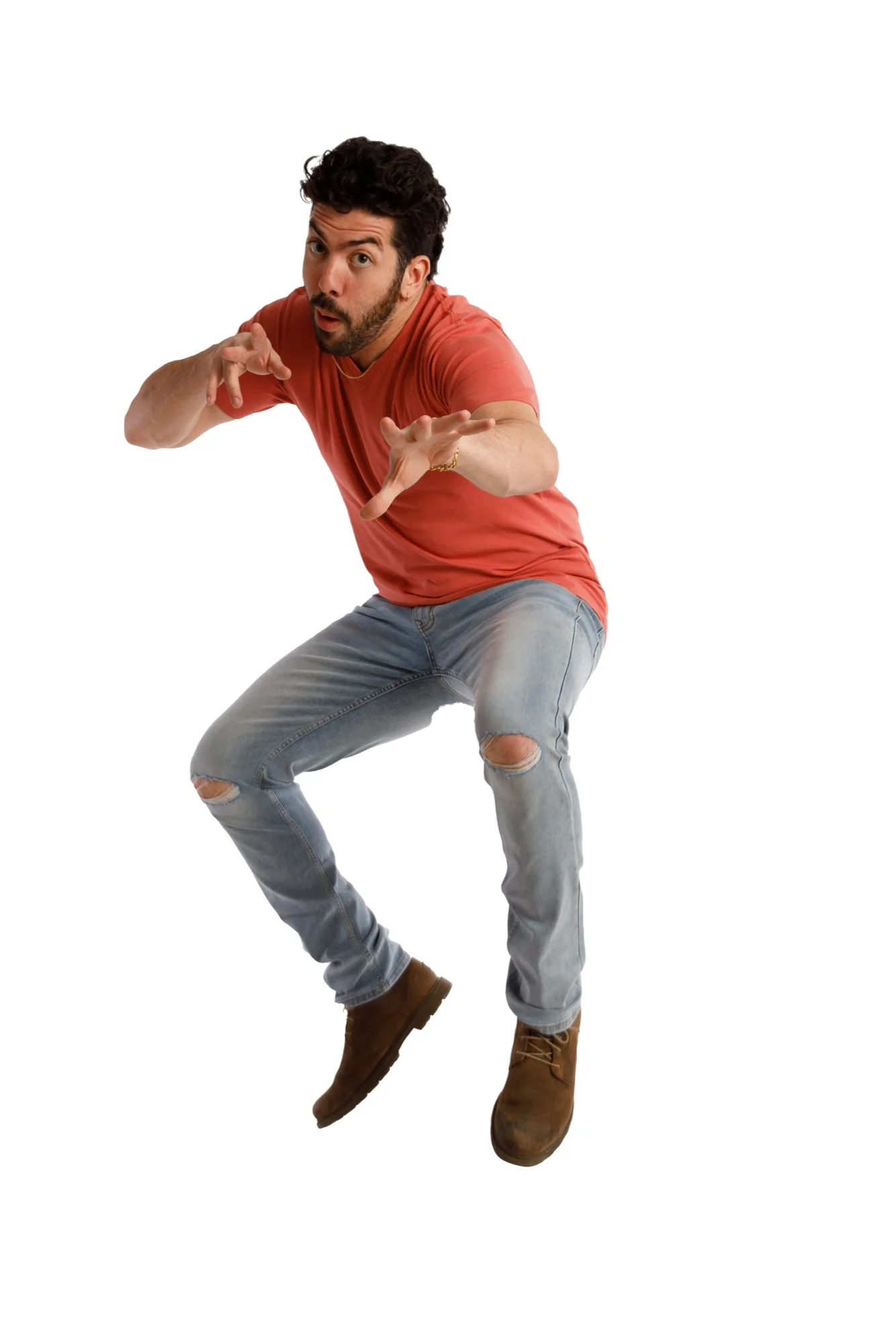 Organic V-Neck T-Shirt / Nantucket Red - Image 3
