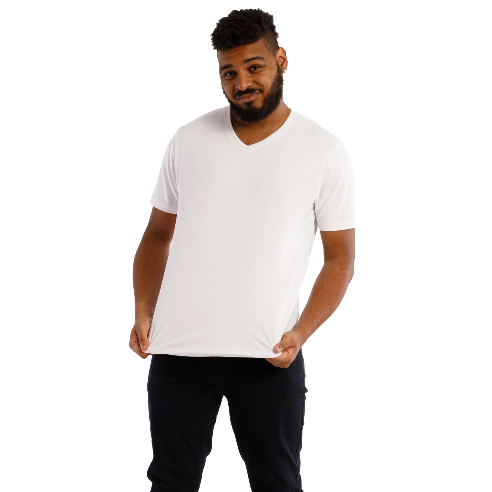 Organic V-Neck T-Shirt 6 Pack / White - Image 3
