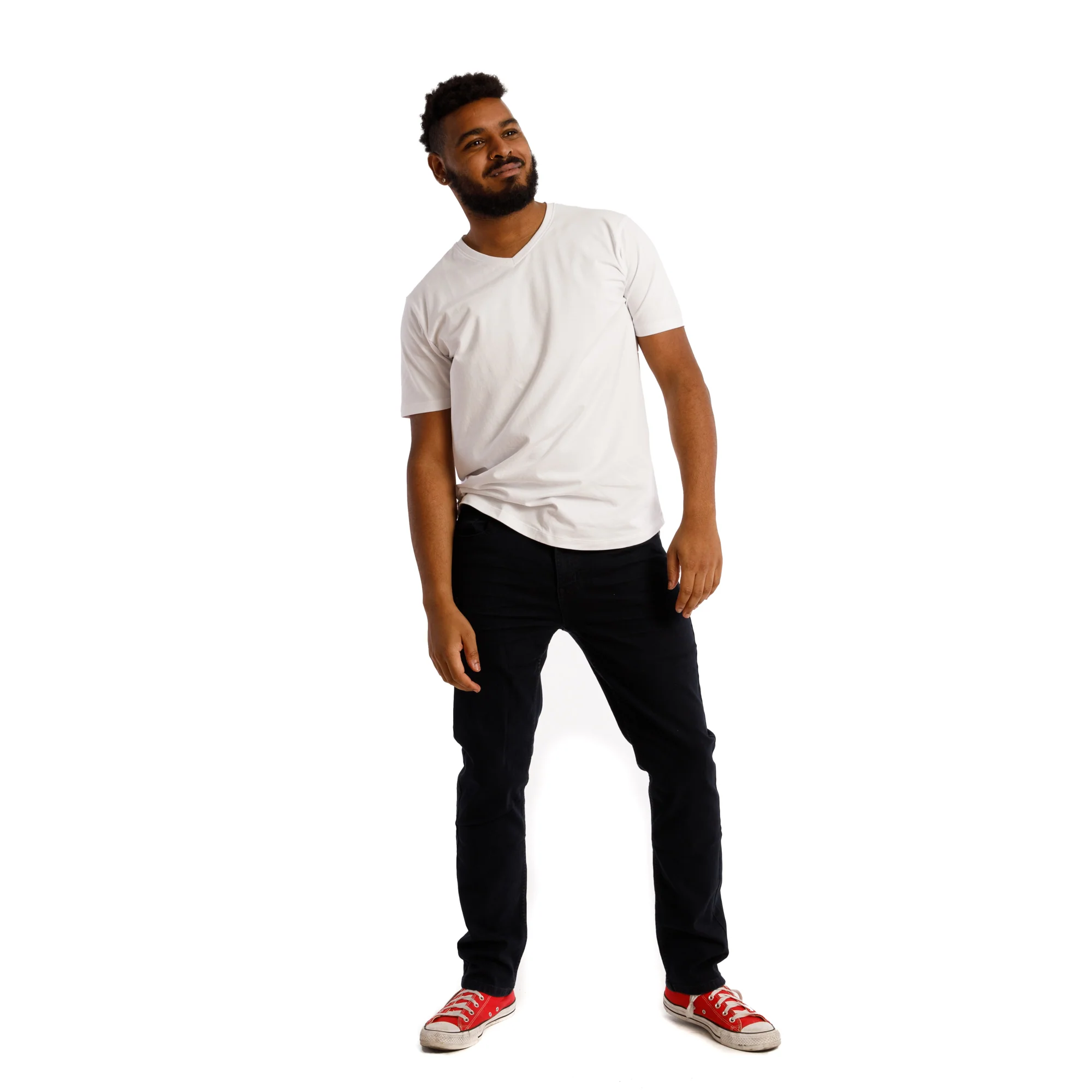 Organic V-Neck T-Shirt / White - Image 6